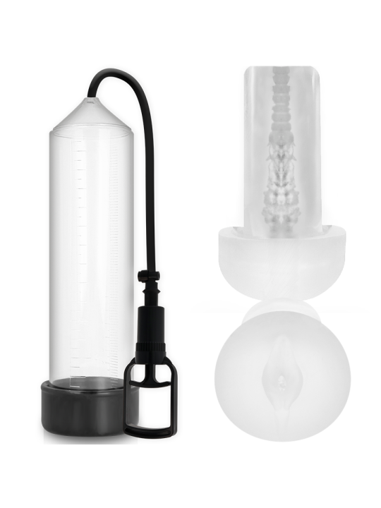 PUMP ADDICTED BOMBA ERECCION RX7 TRANSPARENTE CON MASTURBADOR