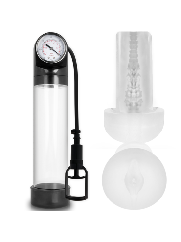 PUMP ADDICTED BOMBA ERECCION RX9 TRANSPARENTE CON MASTURBADOR