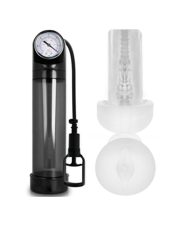 PUMP ADDICTED BOMBA ERECCION RX9 NEGRO CON MASTURBADOR
