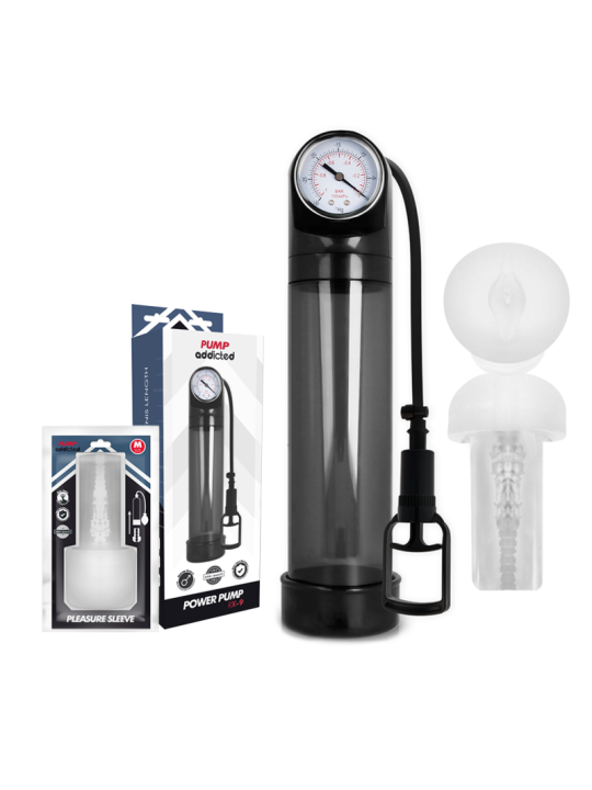 PUMP ADDICTED BOMBA ERECCION RX9 NEGRO CON MASTURBADOR