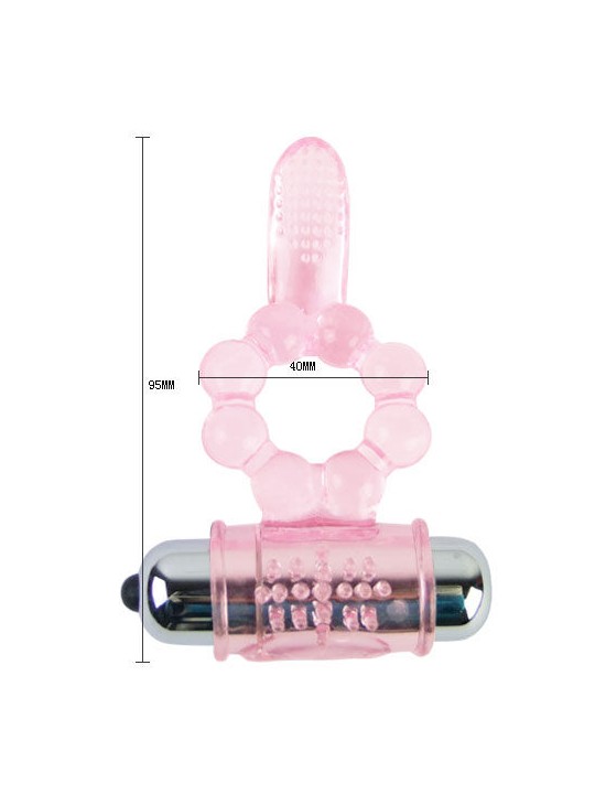 BAILE ANILLO SILICONA 10 RITMOS LENGUA CON VIBRACION ROSA