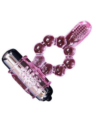 BAILE ANILLO SILICONA 10 RITMOS LENGUA CON VIBRACION ROSA