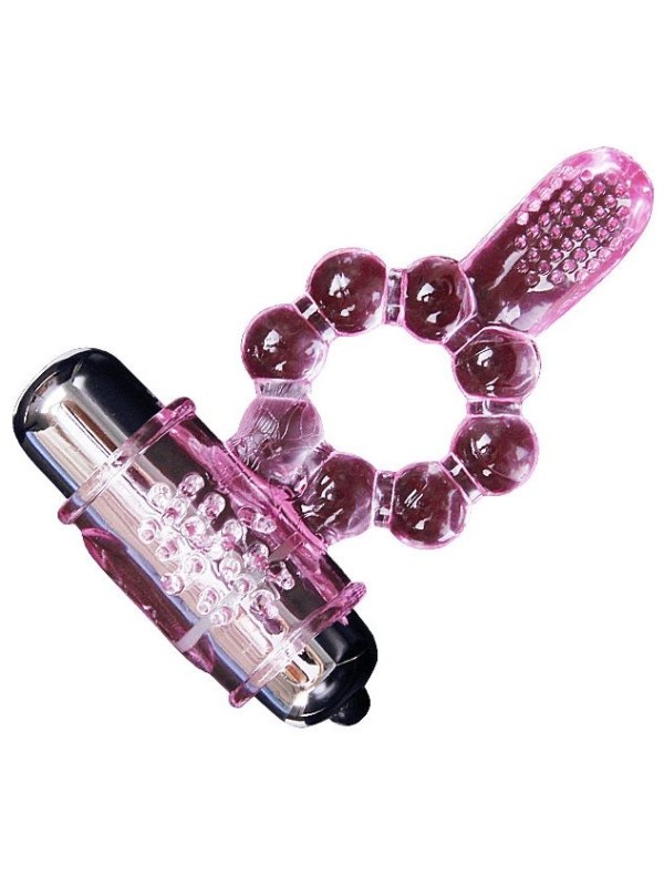 BAILE ANILLO SILICONA 10 RITMOS LENGUA CON VIBRACION ROSA
