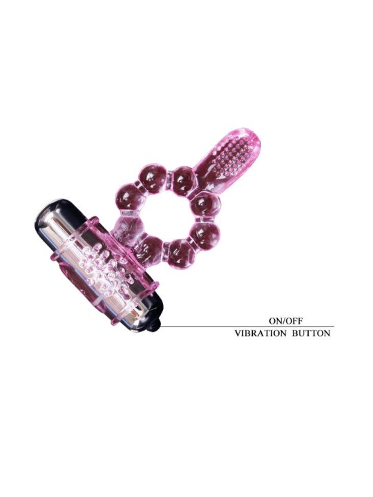 BAILE ANILLO SILICONA 10 RITMOS LENGUA CON VIBRACION ROSA