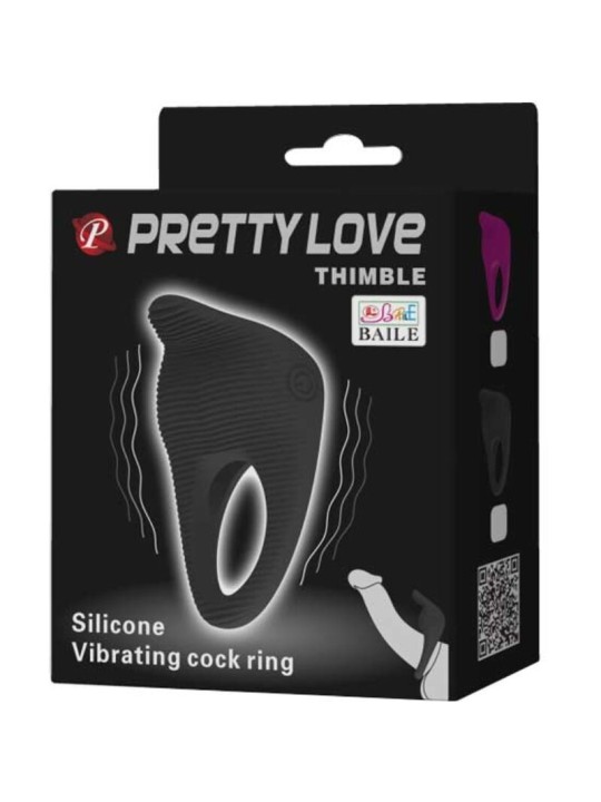 PRETTY LOVE THIMBLE ANILLO VIBRADOR NEGRO
