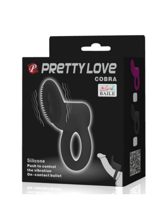 PRETTY LOVE COBRA ANILLO VIBRADOR COBRA NEGRO