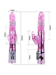 BAILE VIBRADOR RECARGABLE CON ROTACION Y ESTIMULADOR THROBBING BUTTERF