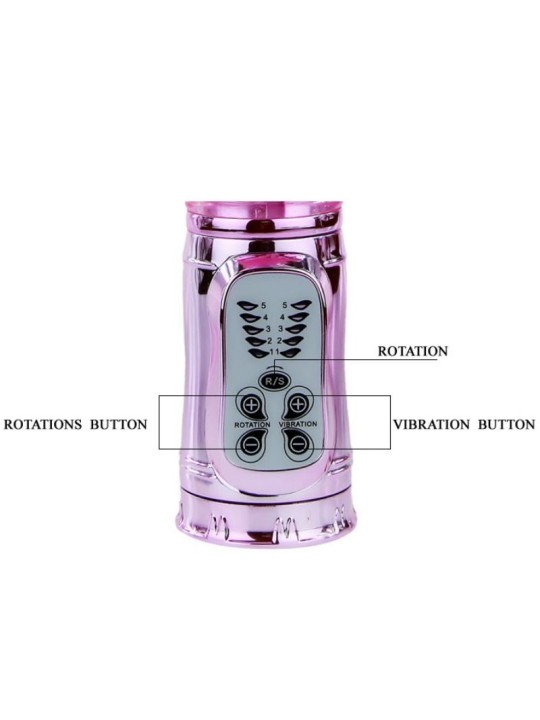 BAILE VIBRADOR RECARGABLE CON ROTACION Y ESTIMULADOR THROBBING BUTTERF