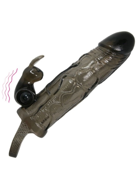 BAILE BRAVE MAN FUNDA REALISTICA PENE CON RABBIT 165 CM NEGRO