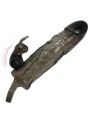 BAILE BRAVE MAN FUNDA REALISTICA PENE CON RABBIT 165 CM NEGRO