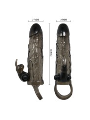 BAILE BRAVE MAN FUNDA REALISTICA PENE CON RABBIT 165 CM NEGRO