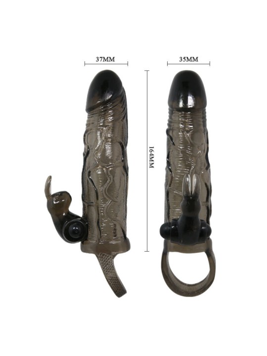 BAILE BRAVE MAN FUNDA REALISTICA PENE CON RABBIT 165 CM NEGRO