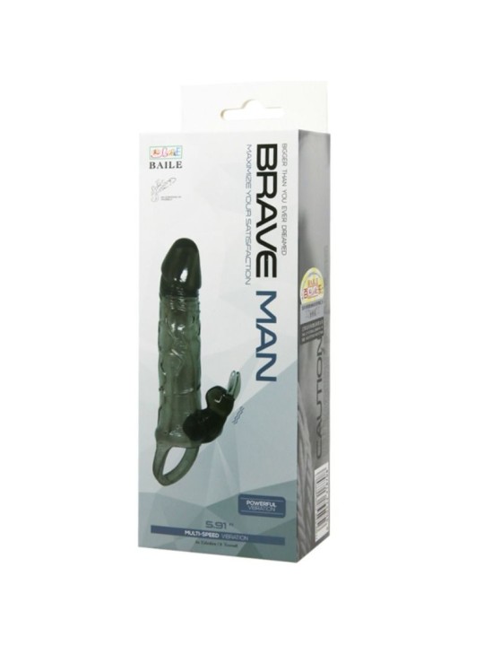 BAILE BRAVE MAN FUNDA REALISTICA PENE CON RABBIT 165 CM NEGRO