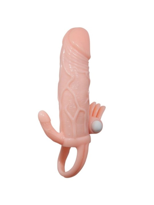 BAILE BRAVE MAN FUNDA PENE ANAL Y CLITORIS VIBRADOR 165 CM NATURAL