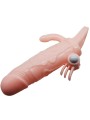 BAILE BRAVE MAN FUNDA PENE ANAL Y CLITORIS VIBRADOR 165 CM NATURAL