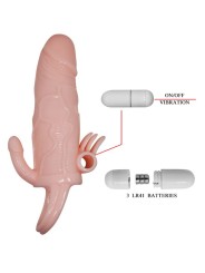 BAILE BRAVE MAN FUNDA PENE ANAL Y CLITORIS VIBRADOR 165 CM NATURAL