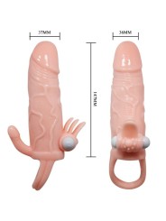 BAILE BRAVE MAN FUNDA PENE ANAL Y CLITORIS VIBRADOR 165 CM NATURAL