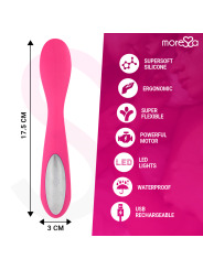 MORESSA DRUSO MASAJEADOR DUO PUNTO G Y SUERO PELVICO PREMIUM SILICONE RECARGABLE