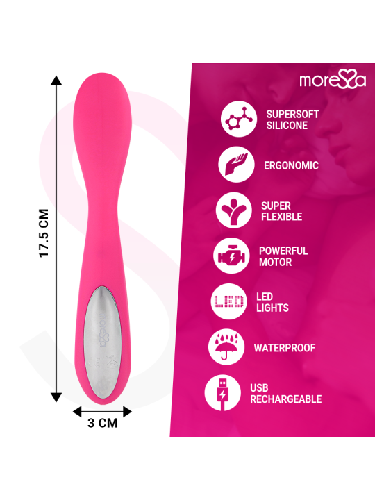 MORESSA DRUSO MASAJEADOR DUO PUNTO G Y SUERO PELVICO PREMIUM SILICONE RECARGABLE