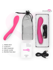 MORESSA DRUSO MASAJEADOR DUO PUNTO G Y SUERO PELVICO PREMIUM SILICONE RECARGABLE