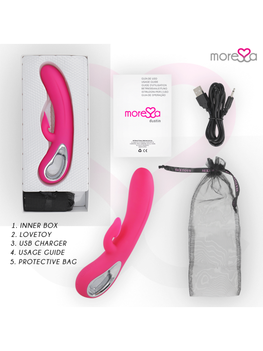 MORESSA DUSTIN ONDAS ESTIMULADORAS CLITORIAL Y POTENTE VIBRACION PREMIUM SILICONE RECARGABLE