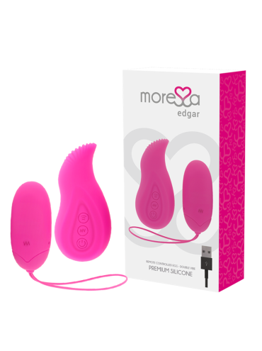 MORESSA EDGAR SET DUO HUEVO REMOTO Y MANDO CON VIBRACION INCORPORADA PREMIUM SILICONE CONTROL REMOTO