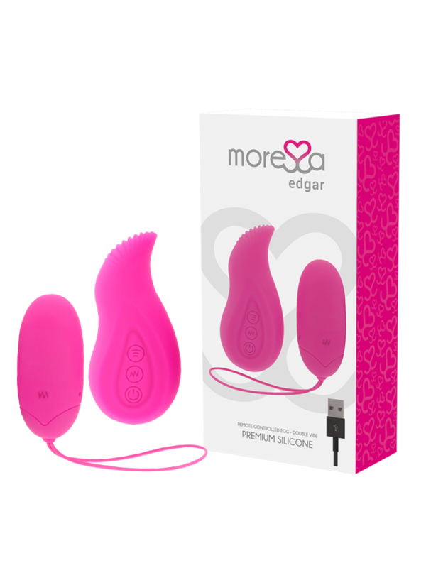 MORESSA EDGAR SET DUO HUEVO REMOTO Y MANDO CON VIBRACION INCORPORADA PREMIUM SILICONE CONTROL REMOTO
