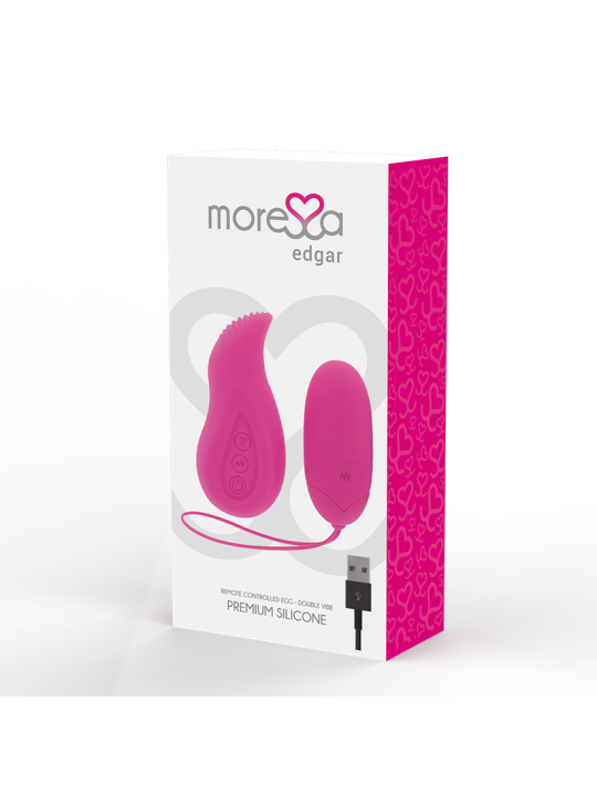 MORESSA EDGAR SET DUO HUEVO REMOTO Y MANDO CON VIBRACION INCORPORADA PREMIUM SILICONE CONTROL REMOTO