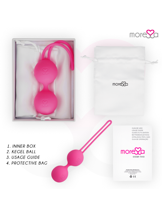 MORESSA OSIAN TWO ENTRENAMIENTO SUELO PELVICO 101gr PREMIUM SILICONA ROSA