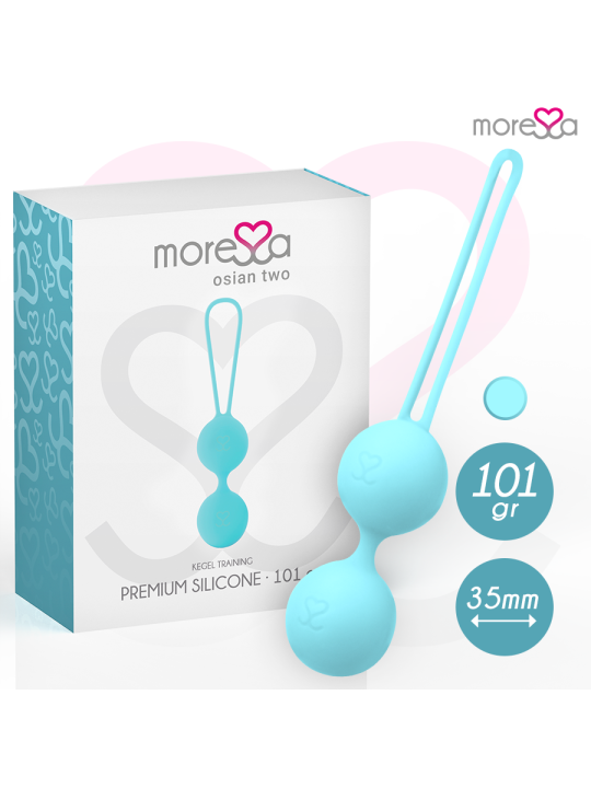 MORESSA OSIAN TWO ENTRENAMIENTO SUELO PELVICO 101gr PREMIUM SILICONA TURQUESA