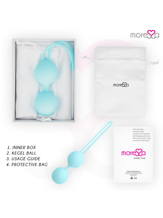 MORESSA OSIAN TWO ENTRENAMIENTO SUELO PELVICO 101gr PREMIUM SILICONA TURQUESA