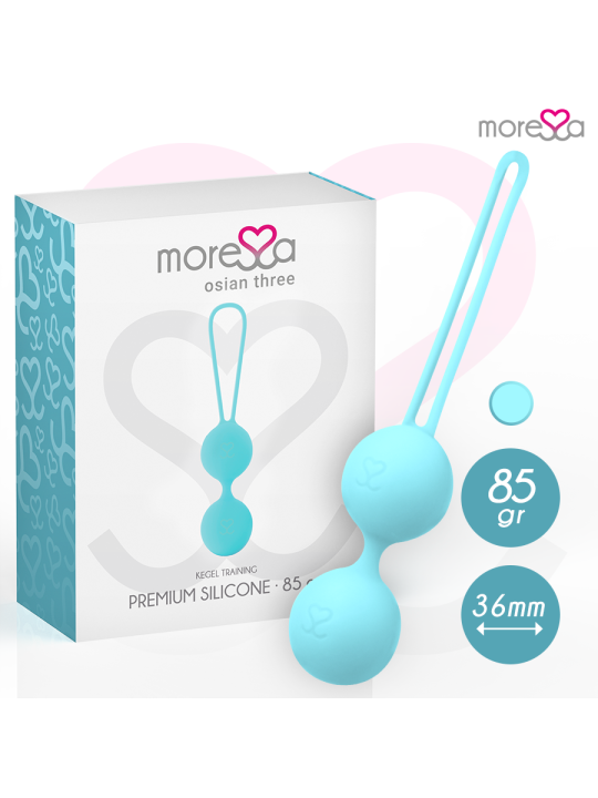 MORESSA OSIAN THREE ENTRENAMIENTO SUELO PELVICO 85 gr PREMIUM SILICONA TURQUESA
