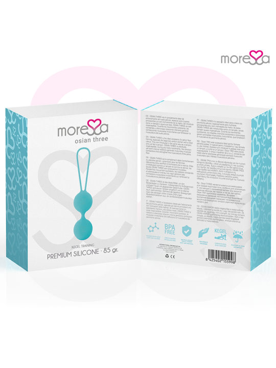 MORESSA OSIAN THREE ENTRENAMIENTO SUELO PELVICO 85 gr PREMIUM SILICONA TURQUESA