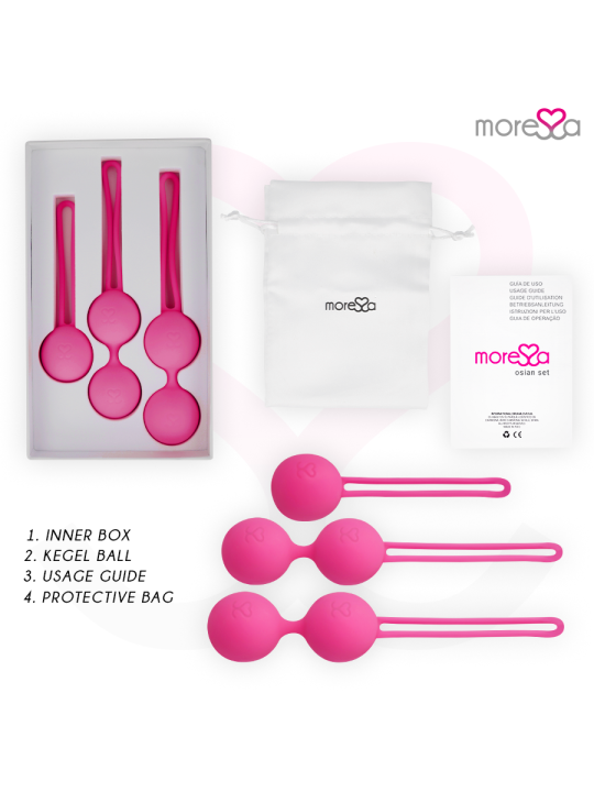 MORESSA OSIAN SET PREMIUM SILICONA ROSA Osian One 51 g Osian Two 101 g Osian Three 85 g