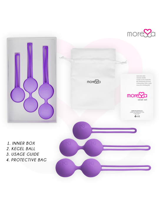 MORESSA OSIAN SET Osian One 51 Gr Osian Two 101 Gr Osian Three 85 gr PREMIUM SILICONA LILA