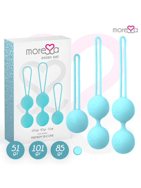 MORESSA OSIAN SET Osian One 51 Gr Osian Two 101 Gr Osian Three 85 gr PREMIUM SILICONA TURQUESA