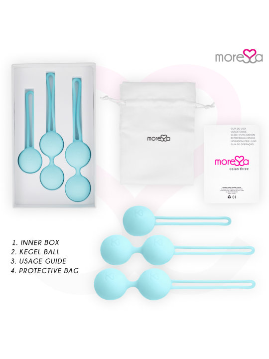 MORESSA OSIAN SET Osian One 51 Gr Osian Two 101 Gr Osian Three 85 gr PREMIUM SILICONA TURQUESA