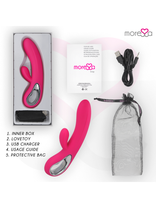 MORESSA TROY MASAJEADOR PUNTO G Y CLITORIS PREMIUM SILICONE RECARGABLE