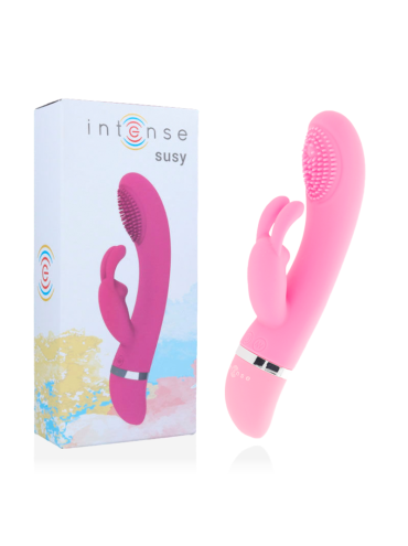 INTENSE SUSY VIBRADOR OSCILANTE SILICON RABBIT ROSA