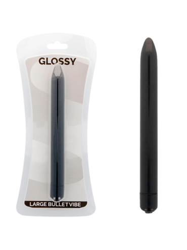GLOSSY SLIM VIBRADOR NEGRO