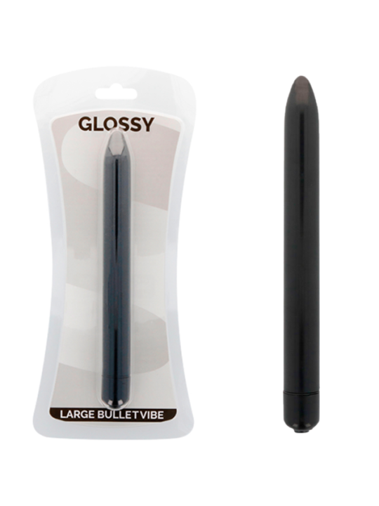 GLOSSY SLIM VIBRADOR NEGRO