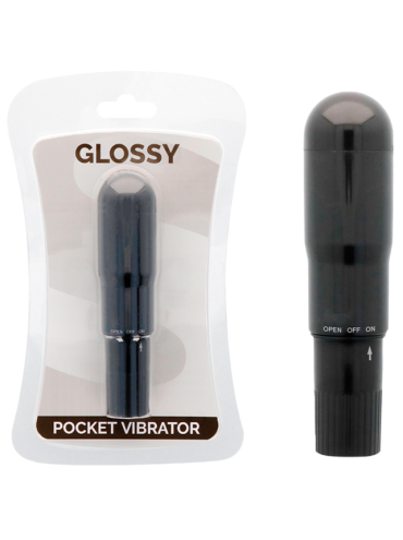 GLOSSY POCKET VIBRADOR NEGRO