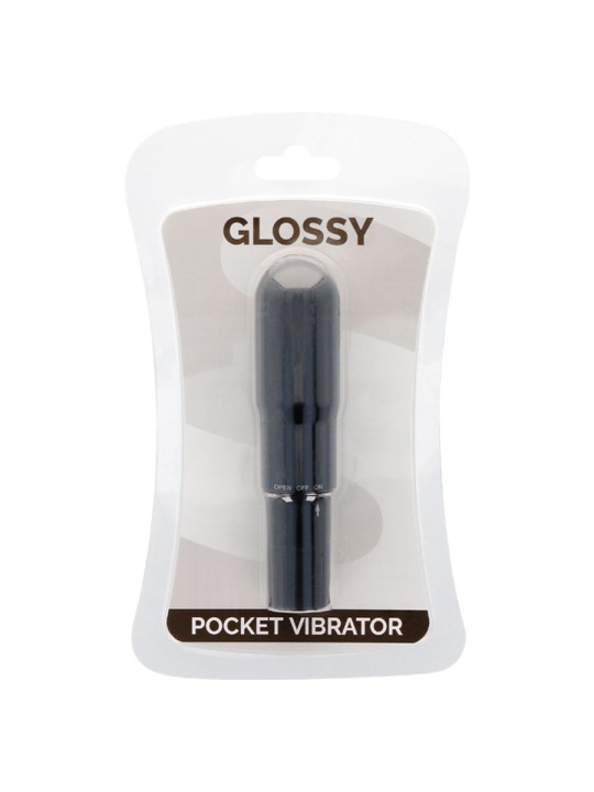 GLOSSY POCKET VIBRADOR NEGRO