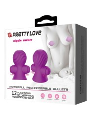 PRETTY LOVE ESTIMULADORES PEZONES 12 MODOS VIBRACION LILA