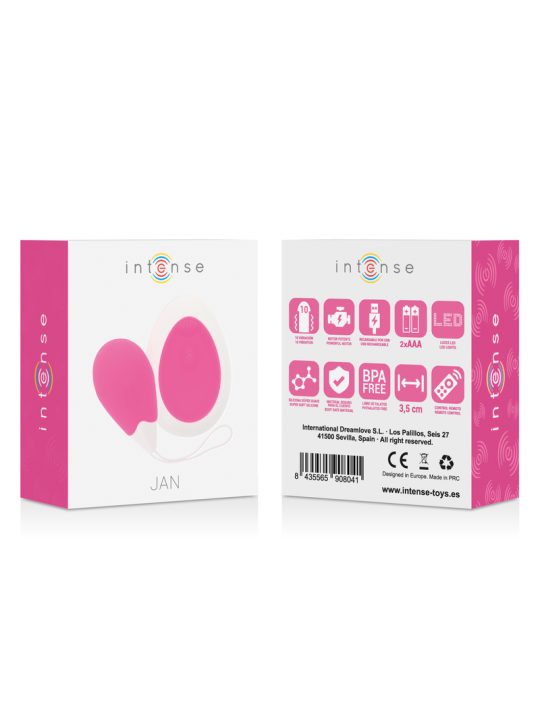 INTENSE JAN HUEVO VIBRADOR CONTROL REMOTO ROSA