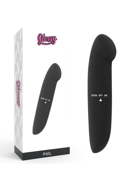GLOSSY PHIL VIBRADOR NEGRO