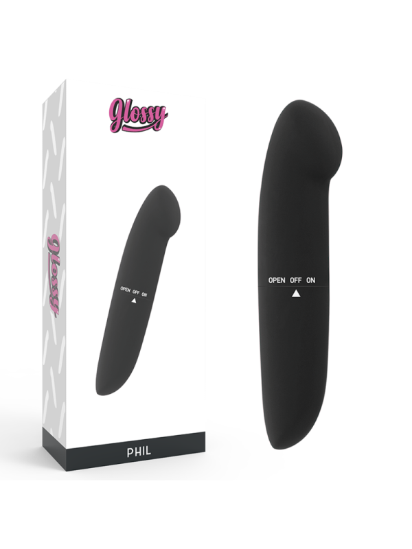 GLOSSY PHIL VIBRADOR NEGRO