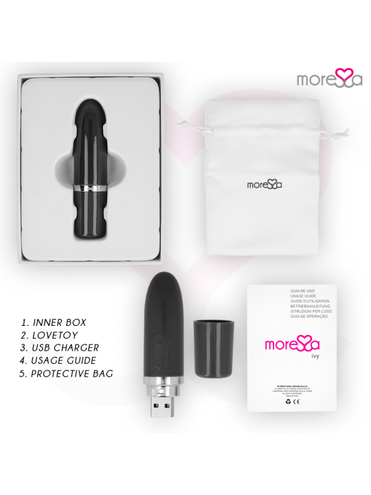 MORESSA IVY MASAJEADOR SIMULADOR LABIAL DE VIAJE NEGRO