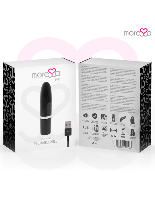 MORESSA IVY MASAJEADOR SIMULADOR LABIAL DE VIAJE NEGRO