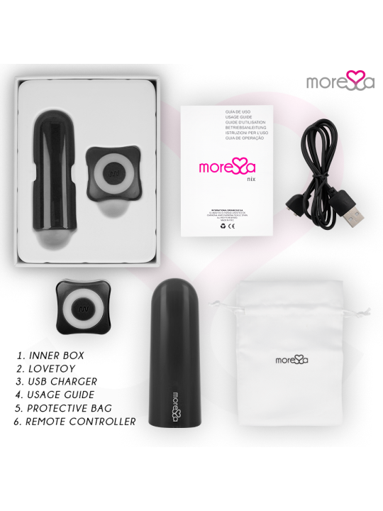 MORESSA NIX POTENTE VIBRADOR MULTI JUEGOS CONTROL REMOTO NEGRO